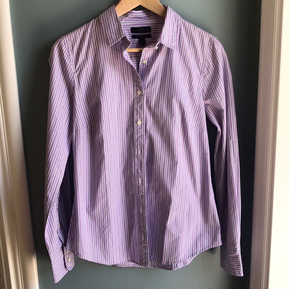 J.Crew Purple Striped Button Down, Never Worn